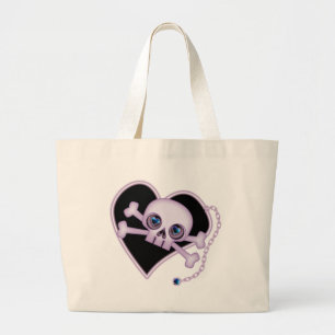 Purple Neon Skull Jumbo Stoffbeutel