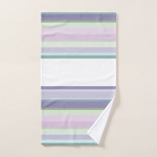 Purple, Neptune, sea green, and Lavender stripes Badhandtuch Set (Handtuch)
