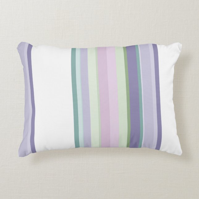Purple, Neptune, sea green, and Lavender stripes Dekokissen (Vorderseite)