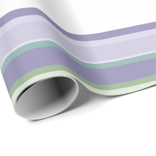 Purple, Neptune, sea green, and Lavender stripes Geschenkpapier (Rolleneckpunkt)