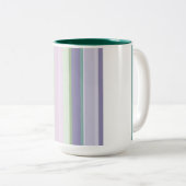 Purple, Neptune, sea green, and Lavender stripes Zweifarbige Tasse (VorderseiteRechts)