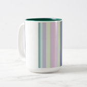 Purple, Neptune, sea green, and Lavender stripes Zweifarbige Tasse (Vorderseite Links)