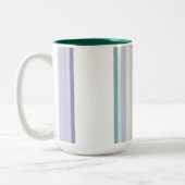 Purple, Neptune, sea green, and Lavender stripes Zweifarbige Tasse (Links)