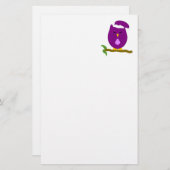Purple Night Owl Design Briefpapier (Vorne/Hinten)