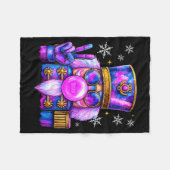 Purple Nutcracker Blowing Bubble Gum Cute Christma Fleecedecke (Vorderseite (Horizontal))