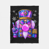 Purple Nutcracker Blowing Bubble Gum Cute Christma Fleecedecke (Vorderseite)