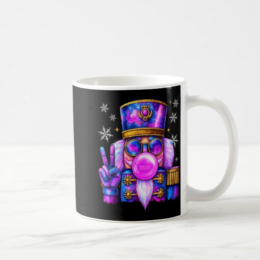 Purple Nutcracker Blowing Bubble Gum Cute Christma Kaffeetasse (Rechts)