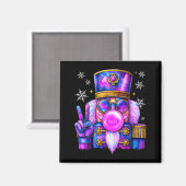 Purple Nutcracker Blowing Bubble Gum Cute Christma Magnet (Vorderseite/Rückseite)