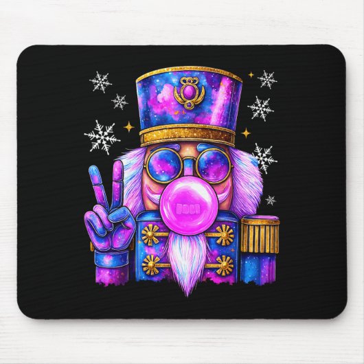 Purple Nutcracker Blowing Bubble Gum Cute Christma Mousepad (Vorne)