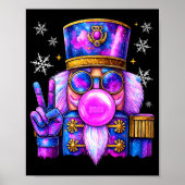 Purple Nutcracker Blowing Bubble Gum Cute Christma Poster (Vorne)