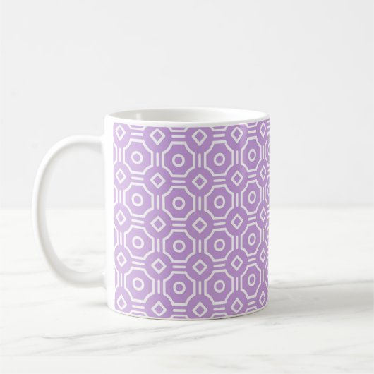 Purple Octagonal Checkered Mug Kaffeetasse (Links)