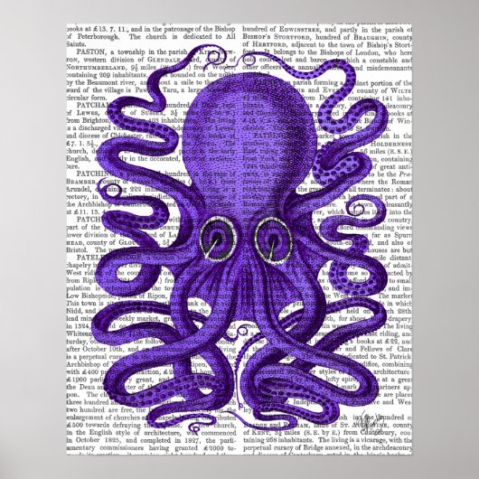 Purple Octopus Poster (Vorne)