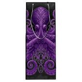 Purple Octopus Victorian Steampunk Kraken  Geschenktüte Für Weinflaschen (Rückseite)