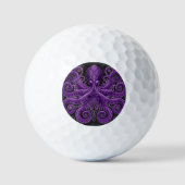 Purple Octopus Victorian Steampunk Kraken  Golfball (Vorderseite)