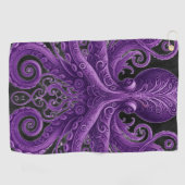 Purple Octopus Victorian Steampunk Kraken  Golfhandtuch (Horizontal)