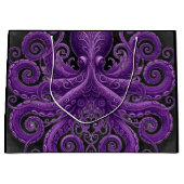 Purple Octopus Victorian Steampunk Kraken Große Geschenktüte (Vorderseite)