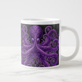 Purple Octopus Victorian Steampunk Kraken  Jumbo-Tasse (Rechts)