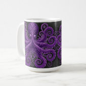 Purple Octopus Victorian Steampunk Kraken  Kaffeetasse (Vorderseite Links)