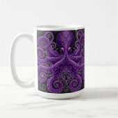 Purple Octopus Victorian Steampunk Kraken  Kaffeetasse (Links)
