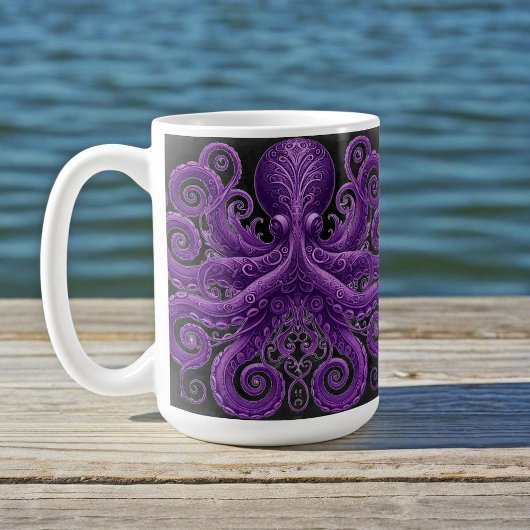 Purple Octopus Victorian Steampunk Kraken  Kaffeetasse