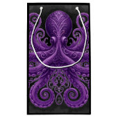 Purple Octopus Victorian Steampunk Kraken Kleine Geschenktüte (Rückseite)