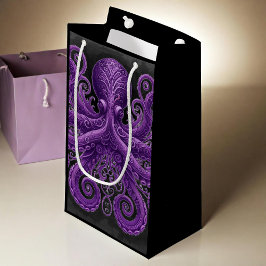 Purple Octopus Victorian Steampunk Kraken  Kleine Geschenktüte