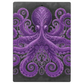Purple Octopus Victorian Steampunk Kraken  Klemmbrett (Rückseite)
