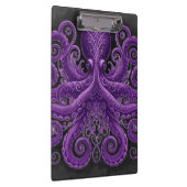 Purple Octopus Victorian Steampunk Kraken  Klemmbrett (Rechts)