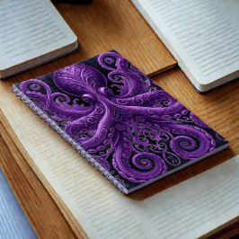 Purple Octopus Victorian Steampunk Kraken Notizblock