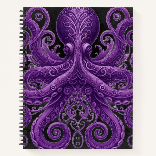 Purple Octopus Victorian Steampunk Kraken  Notizblock (Vorderseite)