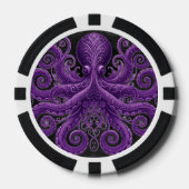 Purple Octopus Victorian Steampunk Kraken  Pokerchips (Vorderseite)
