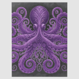 Purple Octopus Victorian Steampunk Kraken  Seidenpapier