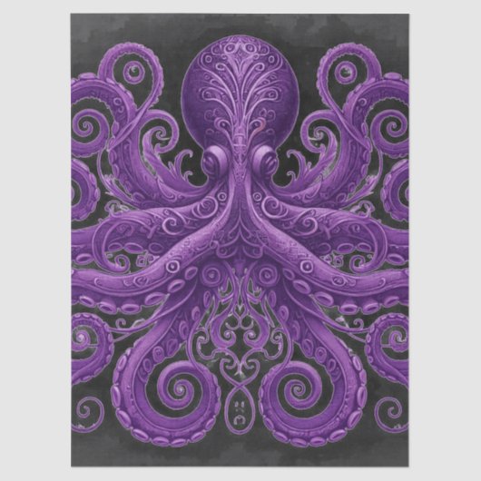 Purple Octopus Victorian Steampunk Kraken  Seidenpapier (Vorderseite)