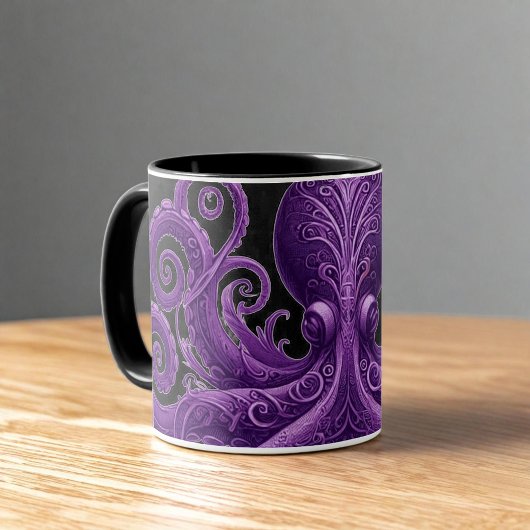 Purple Octopus Victorian Steampunk Kraken  Tasse