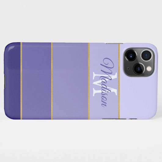 Purple Ombre Color Blocks Personalized iPhone Hülle (Rückseite (Horizontal))