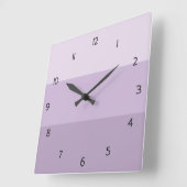 Purple Ombre Striped Square Wall Clock Quadratische Wanduhr (Winkel)