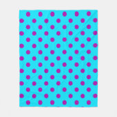 Purple On Blue Polka Dots Pattern Design Fleecedecke (Vorderseite)