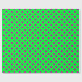 Purple On Green Polka Dots Pattern Design  Geschenkpapier (Flach)