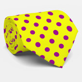 Purple On Yellow Polka Dots Pattern Design Krawatte