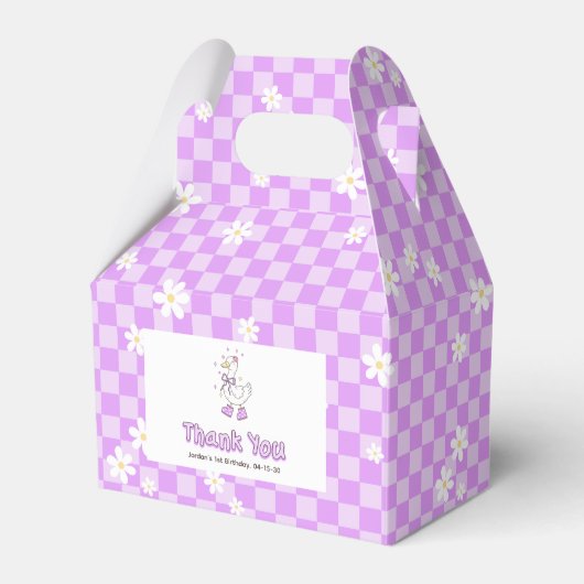 Purple One Silly Goose - Girl First Birthday Geschenkschachtel (Vorderseite)