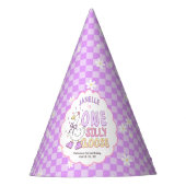 Purple One Silly Goose-Retro Girl First Birthday Partyhütchen (Vorderseite)