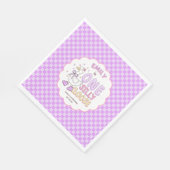 Purple One Silly Goose - Retro Girl First Birthday Serviette (Ecke)