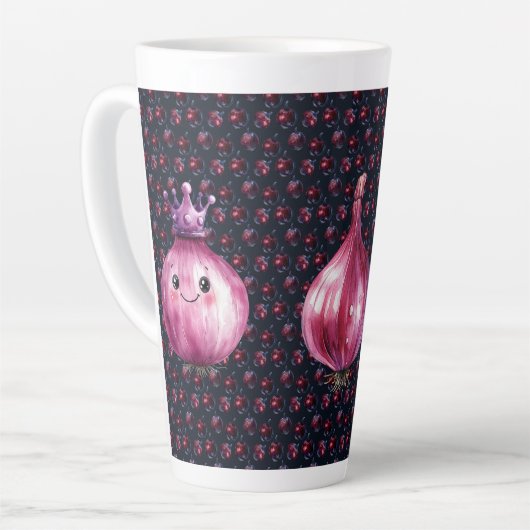 Purple Onion Queen Ceramic Large Latte Mug Milchtasse (Linke Ecke)