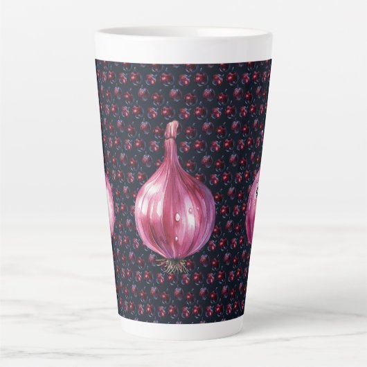 Purple Onion Queen Ceramic Large Latte Mug Milchtasse (Vorderseite)