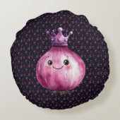 Purple Onion Queen Round Throw Pillow Rundes Kissen (Rückseite)