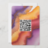 Purple Orange and Red Rose Wedding with QR-Code Einladung (Rückseite)