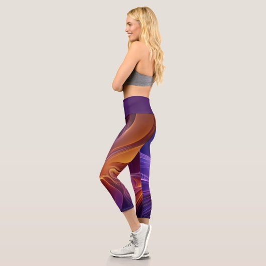 Purple-Orange-Leggings Capri Leggings (Links)