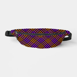 Purple Orange Plaid Checker Seamless Pattern Bauchtasche