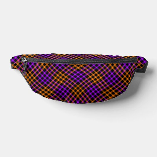 Purple Orange Plaid Checker Seamless Pattern Bauchtasche (Ablage )