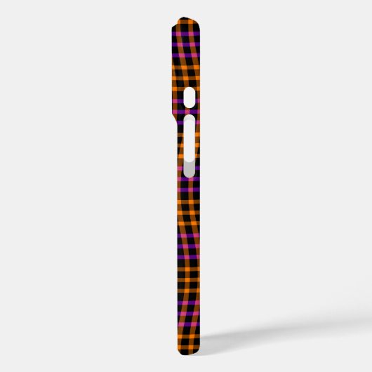 Purple Orange Plaid Checker Seamless Pattern Case-Mate iPhone Hülle (Rückseite / Links)
